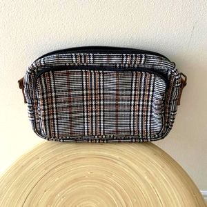 Plaid men's cosmetic bag